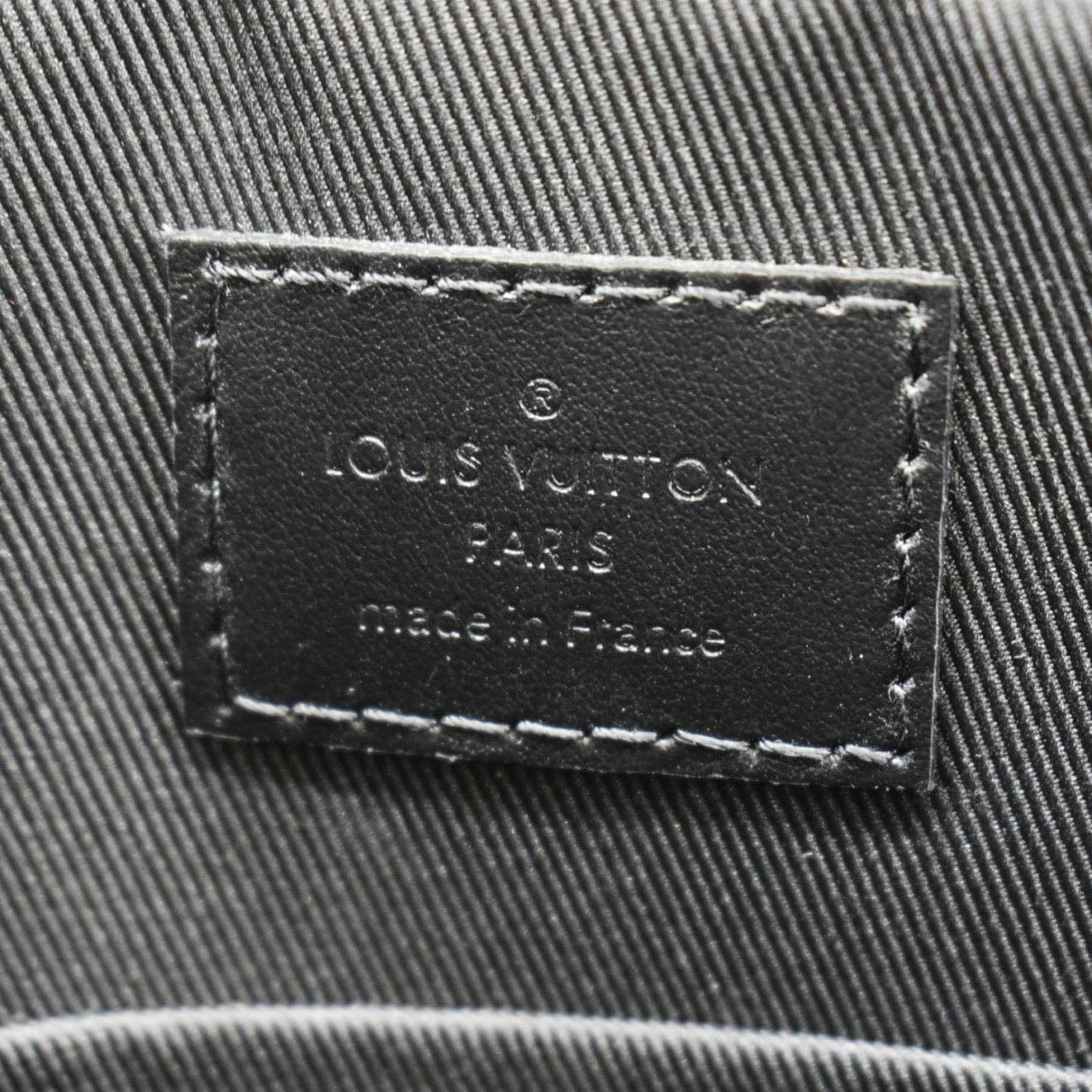 LOUIS VUITTON Duo Messenger Shadow Monogram Leather Crossbody Bag Black