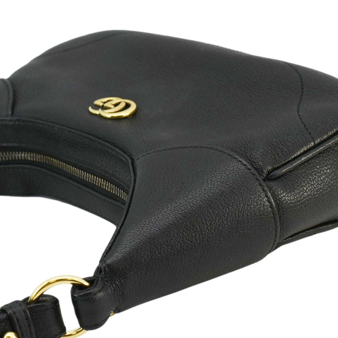 GUCCI Aphrodite Small Leather Shoulder Bag Black 731817