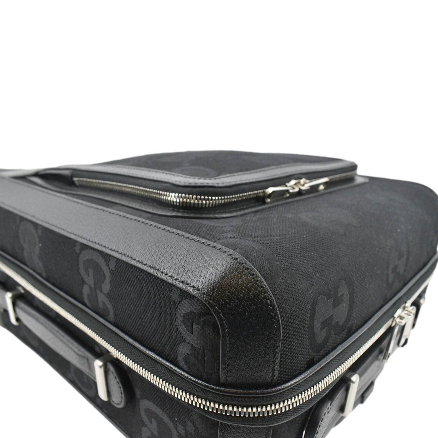 GUCCI Small Cabin Trolley Jumbo GG Supreme Canvas Travel Bag Black 451003