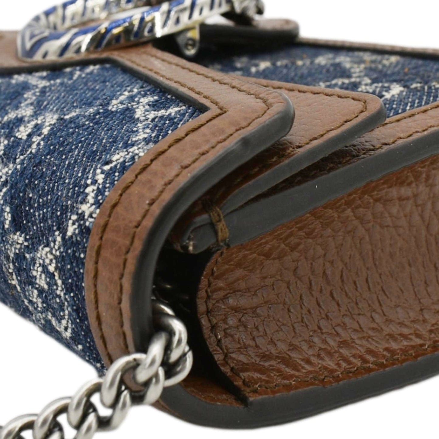 GUCCI Dionysus Super Mini GG Supreme Canvas Crossbody Bag Blue 476432