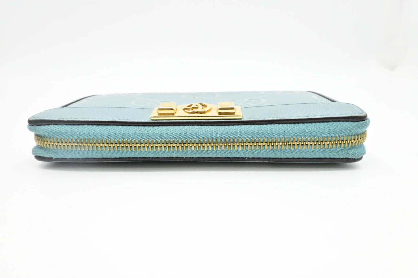 Gucci Long Zippy Wallet in Light Blue Leather
