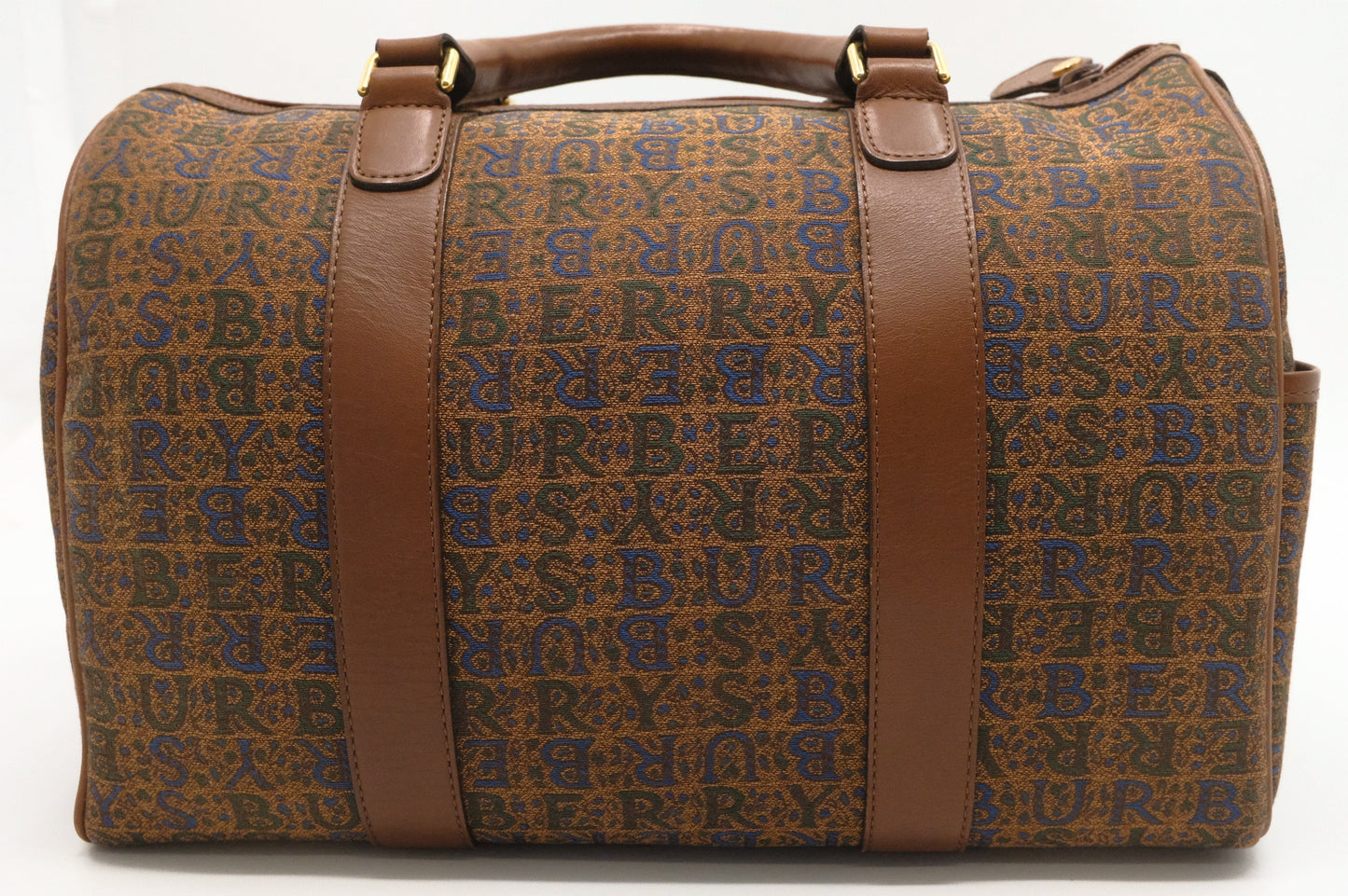 Burberry Boston Bag in Brown Canvas
