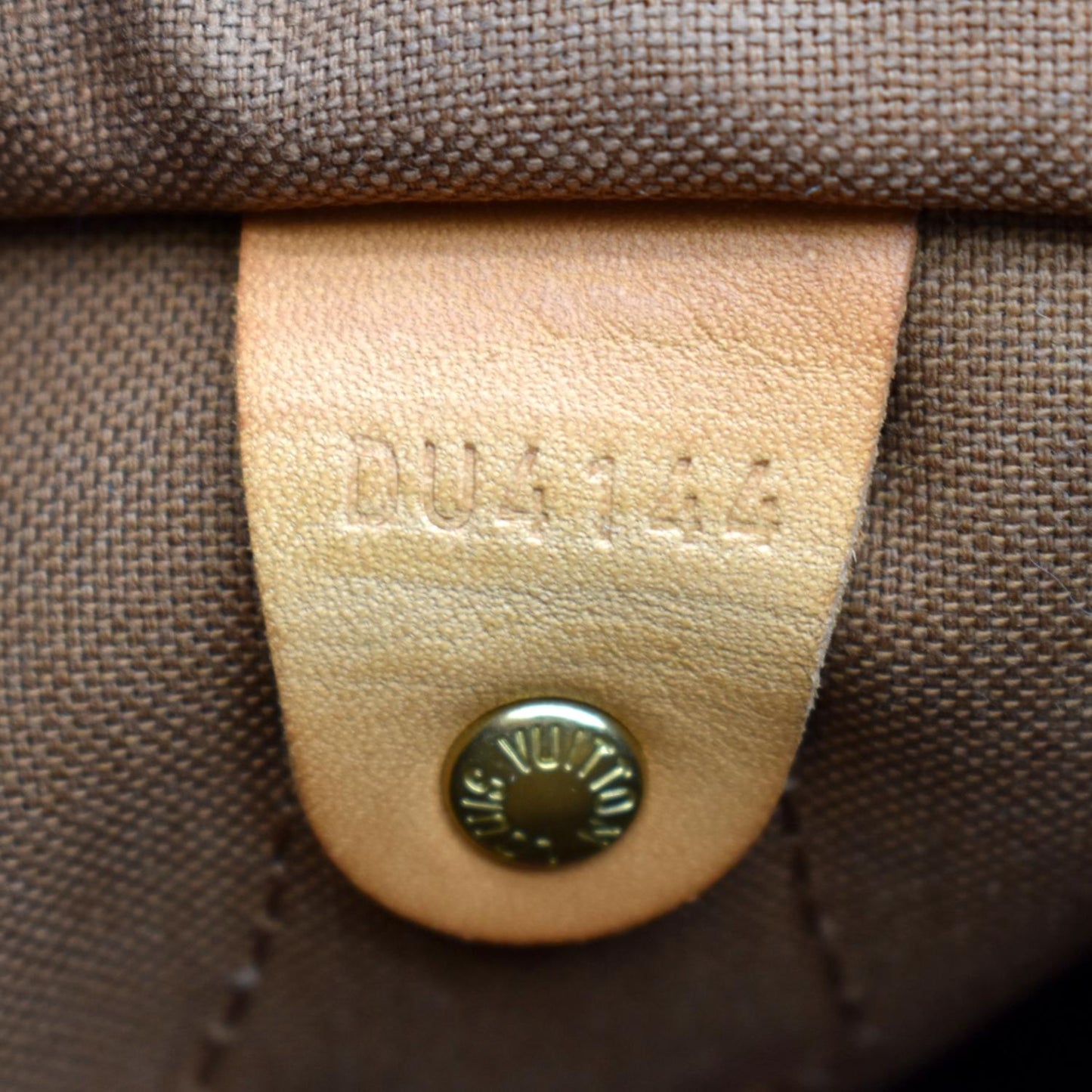 LOUIS VUITTON 25 Monogram Canvas Satchel Bag Brown