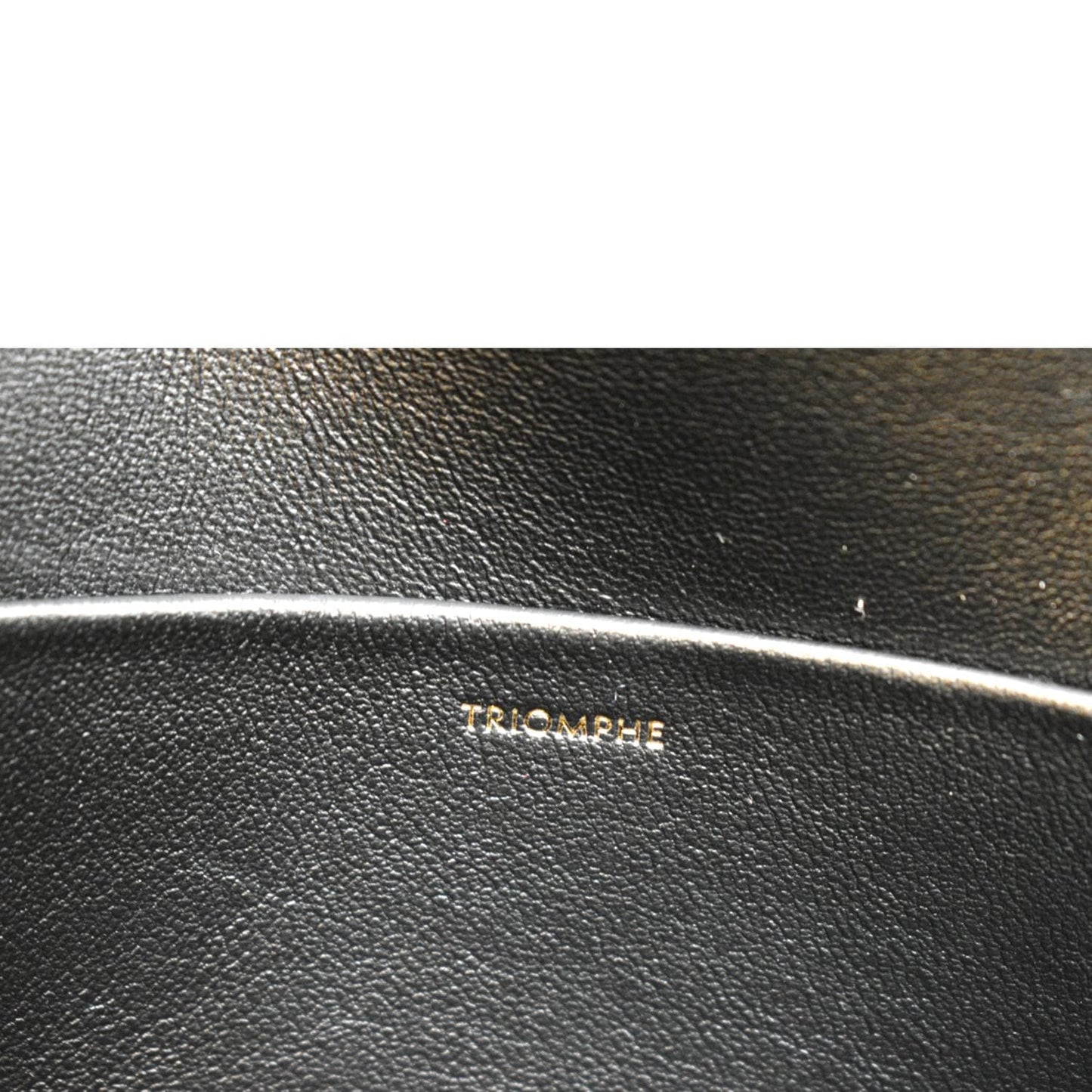 CELINE Triomphe Calfskin Leather Shoulder Bag Black