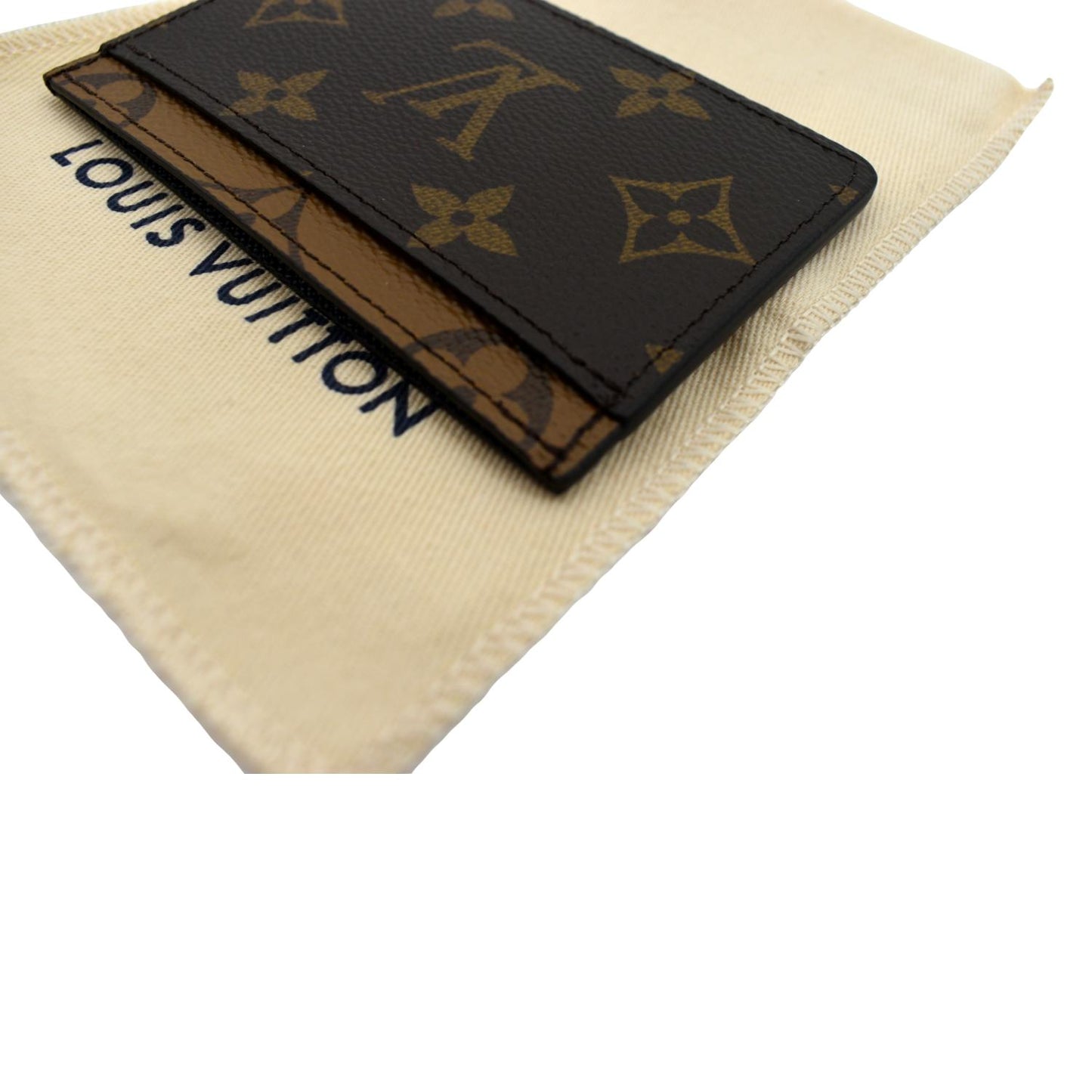 LOUIS VUITTON Card Holder Monogram Canvas Brown