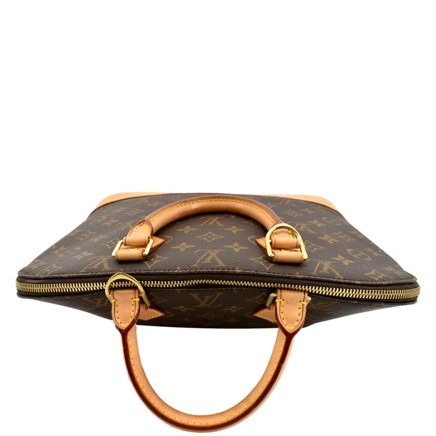 Louis Vuitton Alma PM Monogram Canvas Satchel Bag Brown