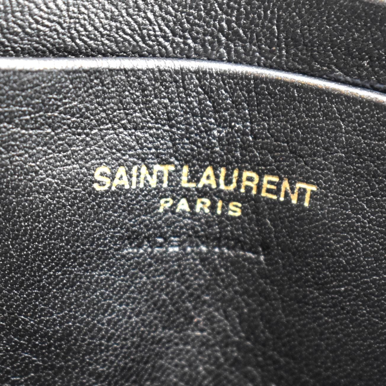 YVES SAINT LAURENT Lou Chevron Leather Camera Crossbody Bag Black