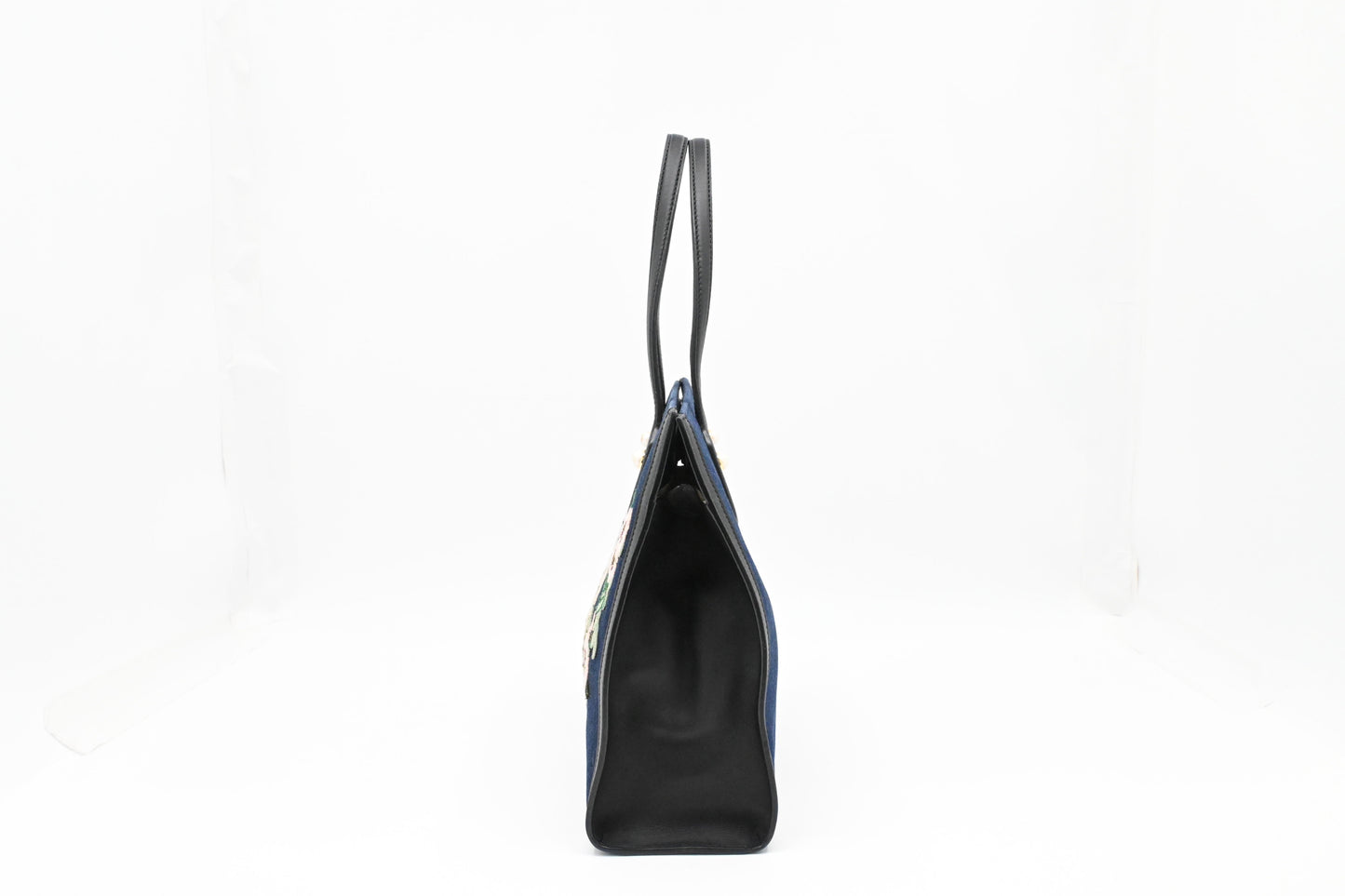 Gucci Tiger Embroidered Tote in Denim Canvas