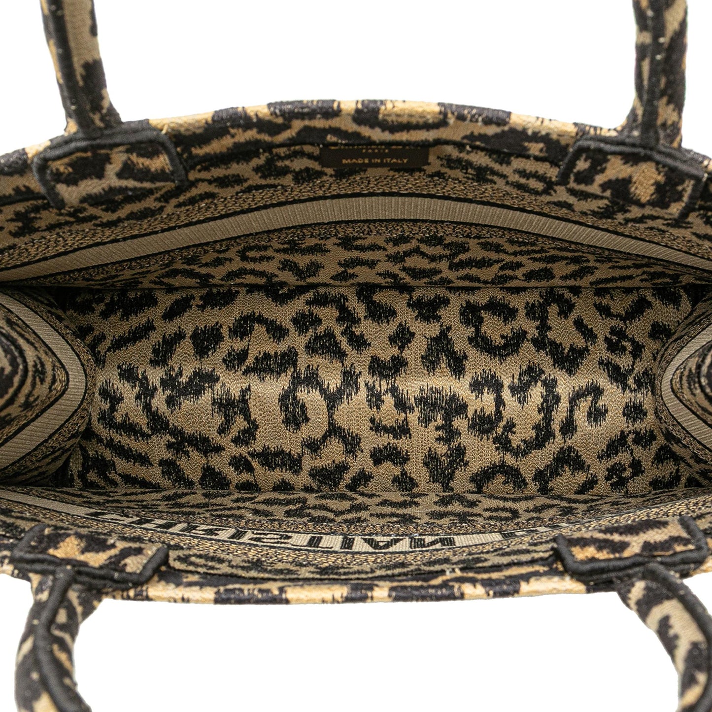 Dior Mizza Medium Embroidered Canvas Leopard Book Tote