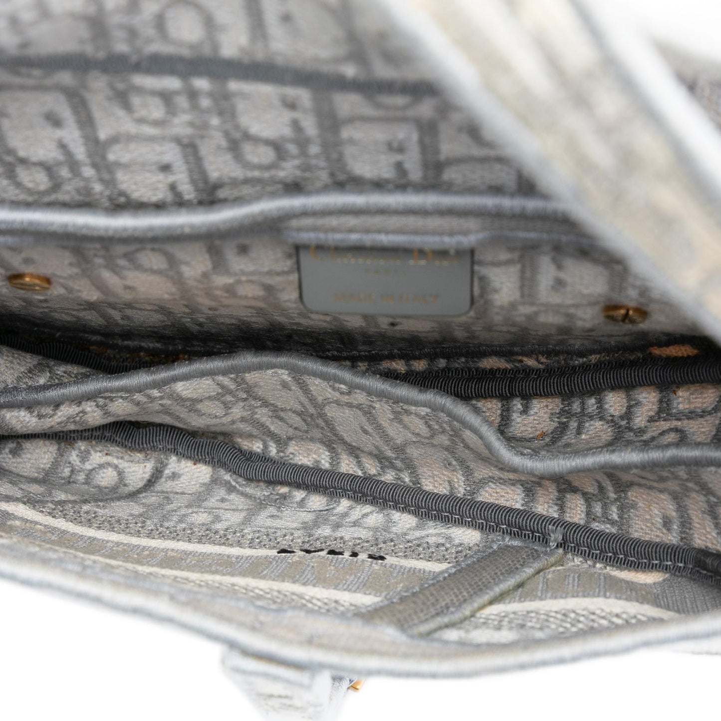 Dior Oblique Embroidered Canvas Saddle Bag