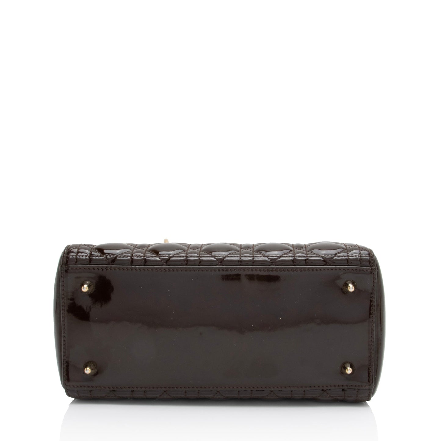 Dior Patent Leather Lady Dior Medium Tote (SHF-c6eBWA)