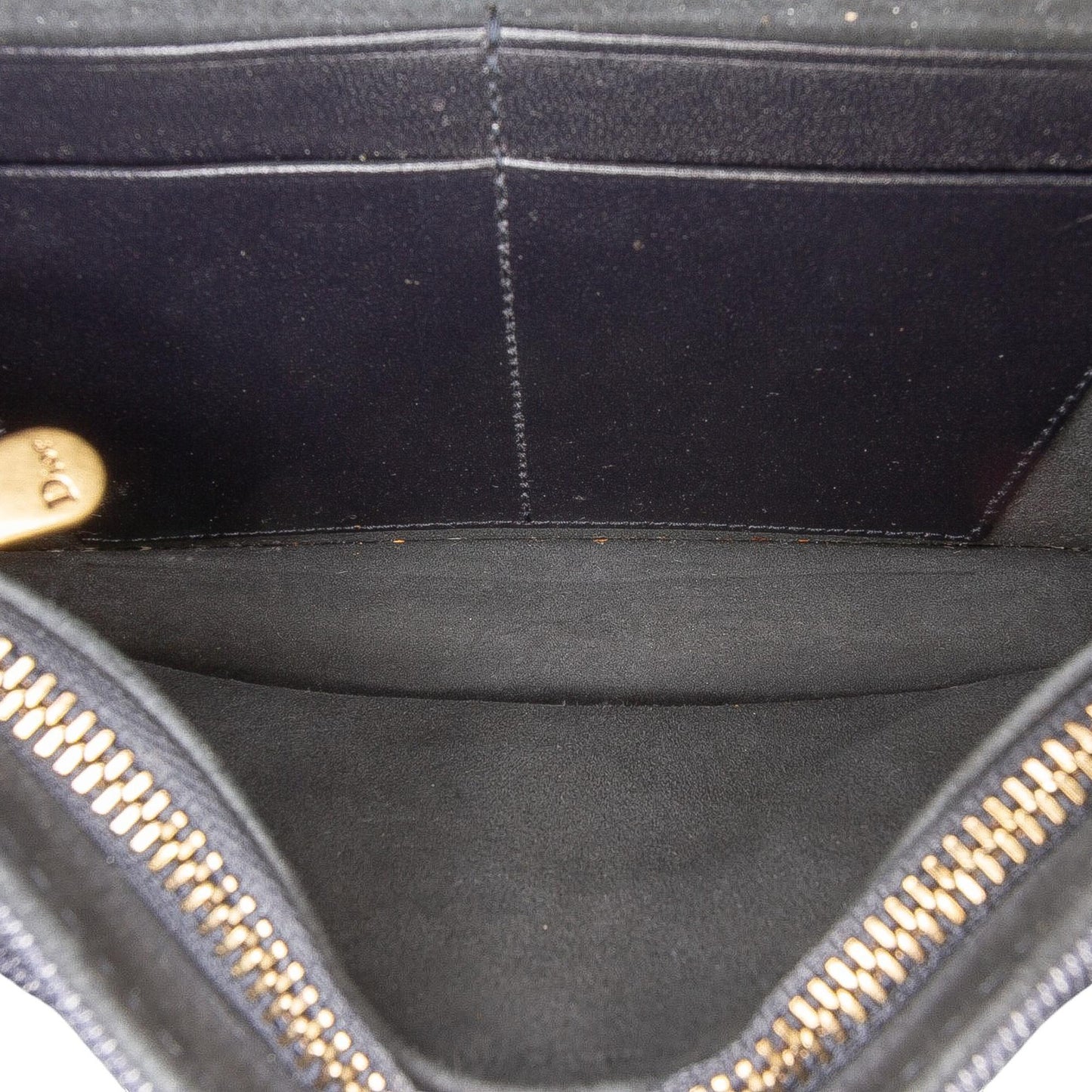 Dior Studded Denim Diorama Wallet on Chain