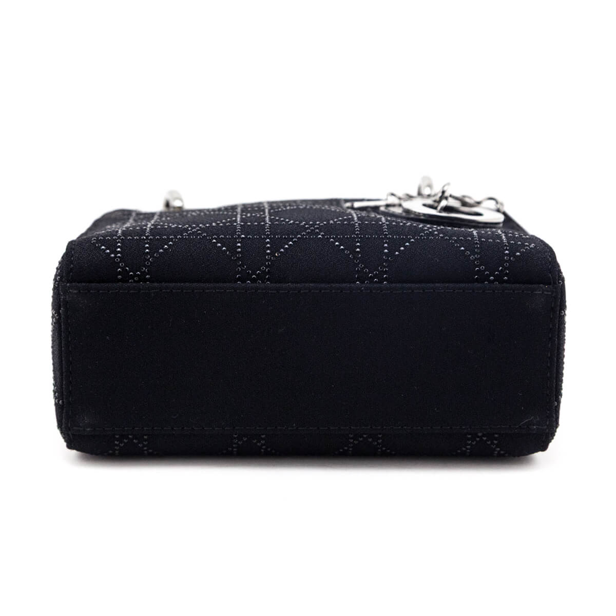 Dior Black Canvas Crystal Studded Cannage Mini Lady Dior