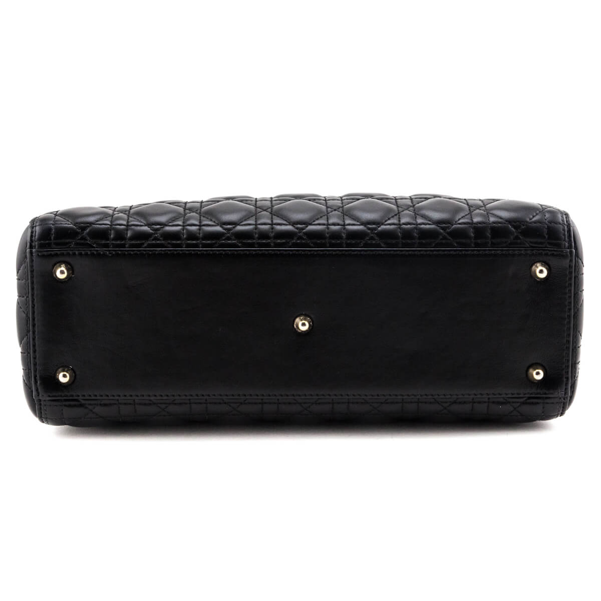 Dior Black Lambskin Cannage Large Lady Dior Bag