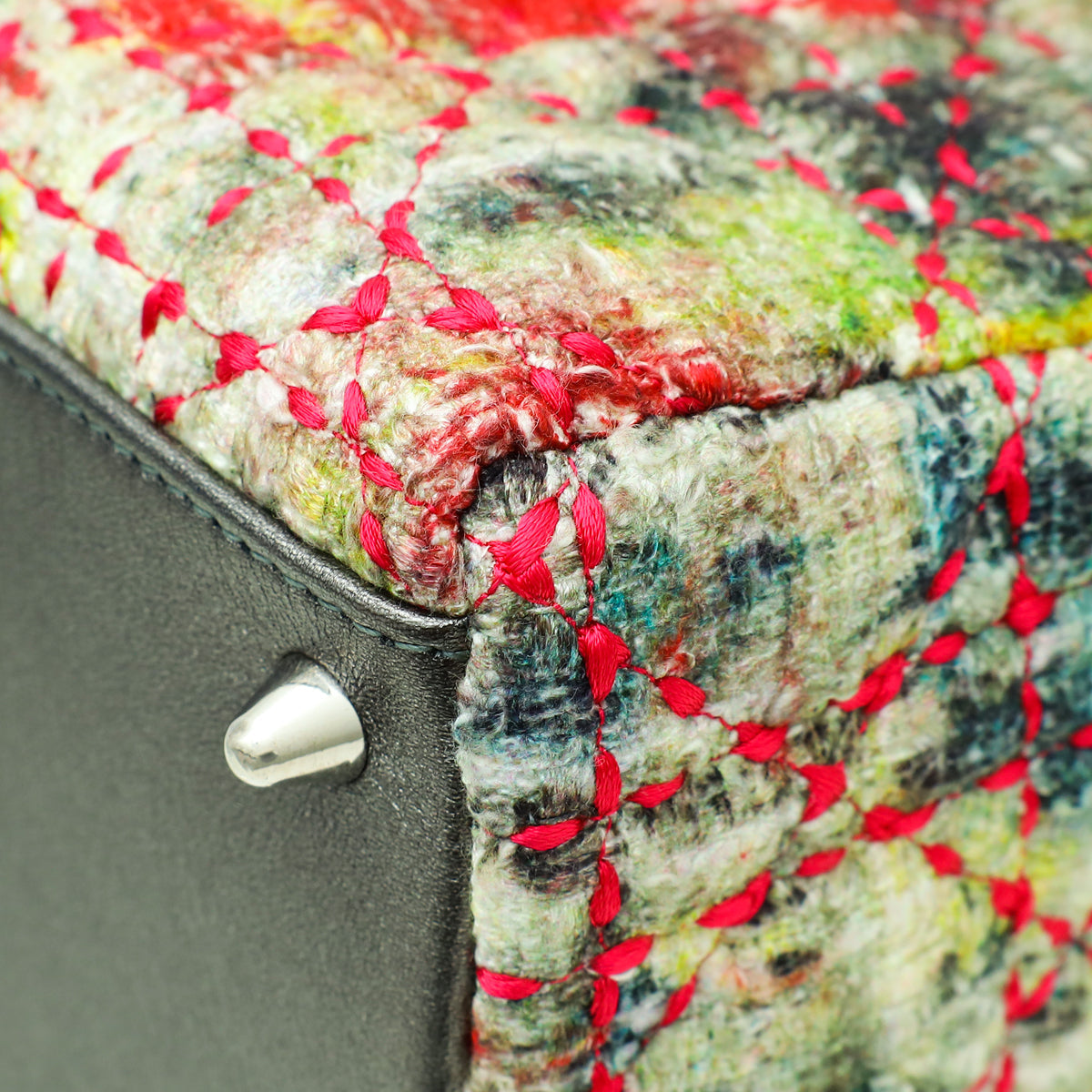 Christian Dior Multicolor Tweed Wool Lady Dior Medium Bag