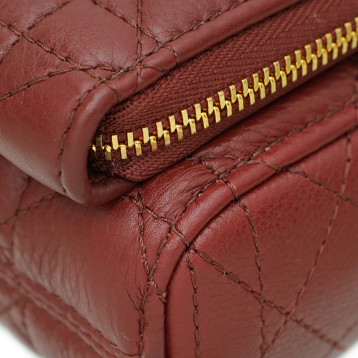 Christian Dior Burgundy Caro Double Pouch Bag
