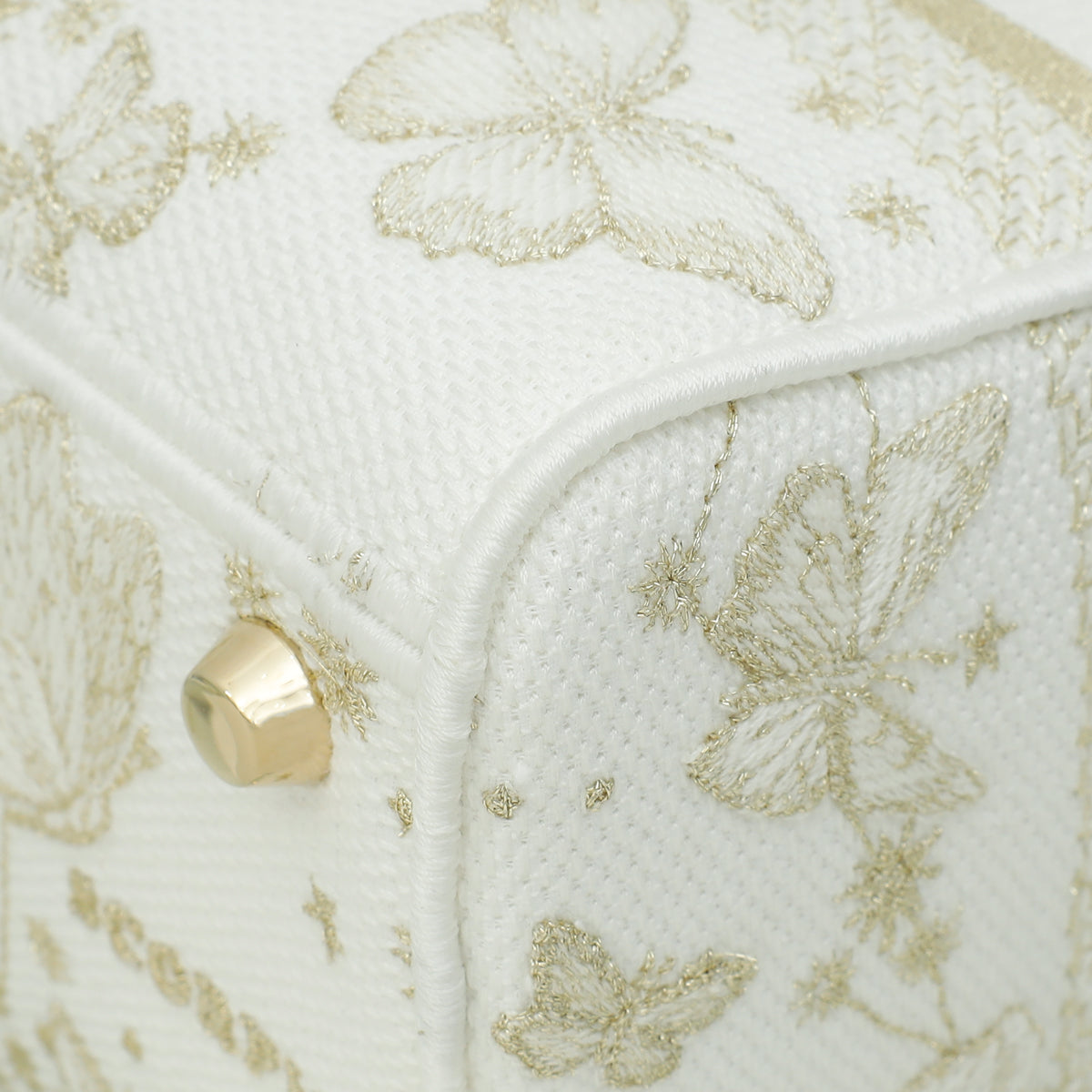Christian Dior Bicolor Lady D-Lite Medium Butterfly Zodiac Embroidery Bag