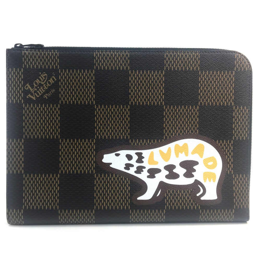 LOUIS VUITTON Clutch bag N60390 Damier canvas Brown Damier Giant Pochette Jules mens Used