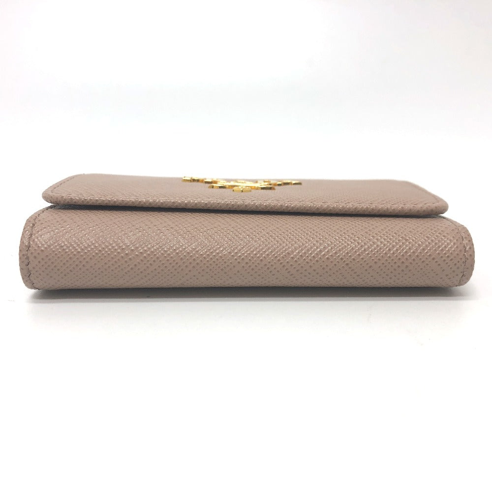 PRADA Key case Key holder 1PG004 saffiano leather pink logo 4 key rings Women