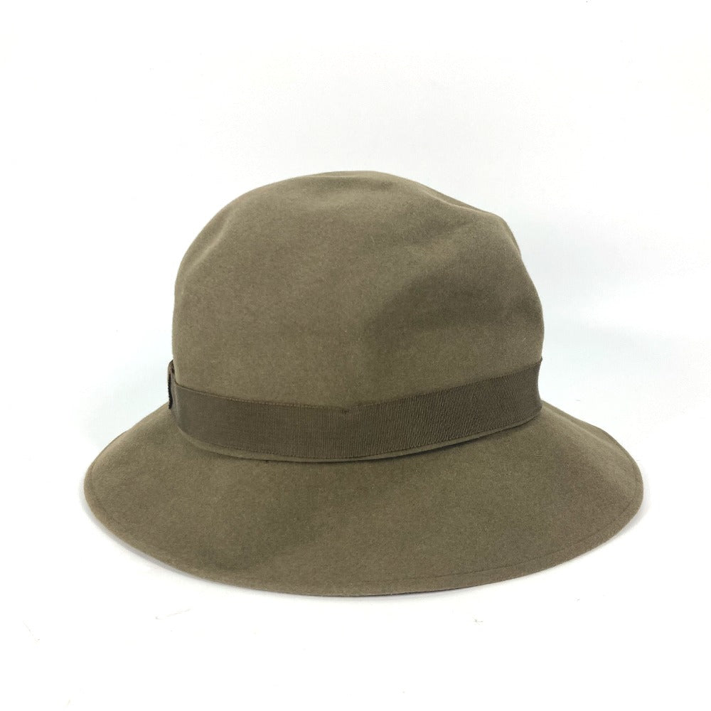 CHANEL hat felt khaki vintage Women 57