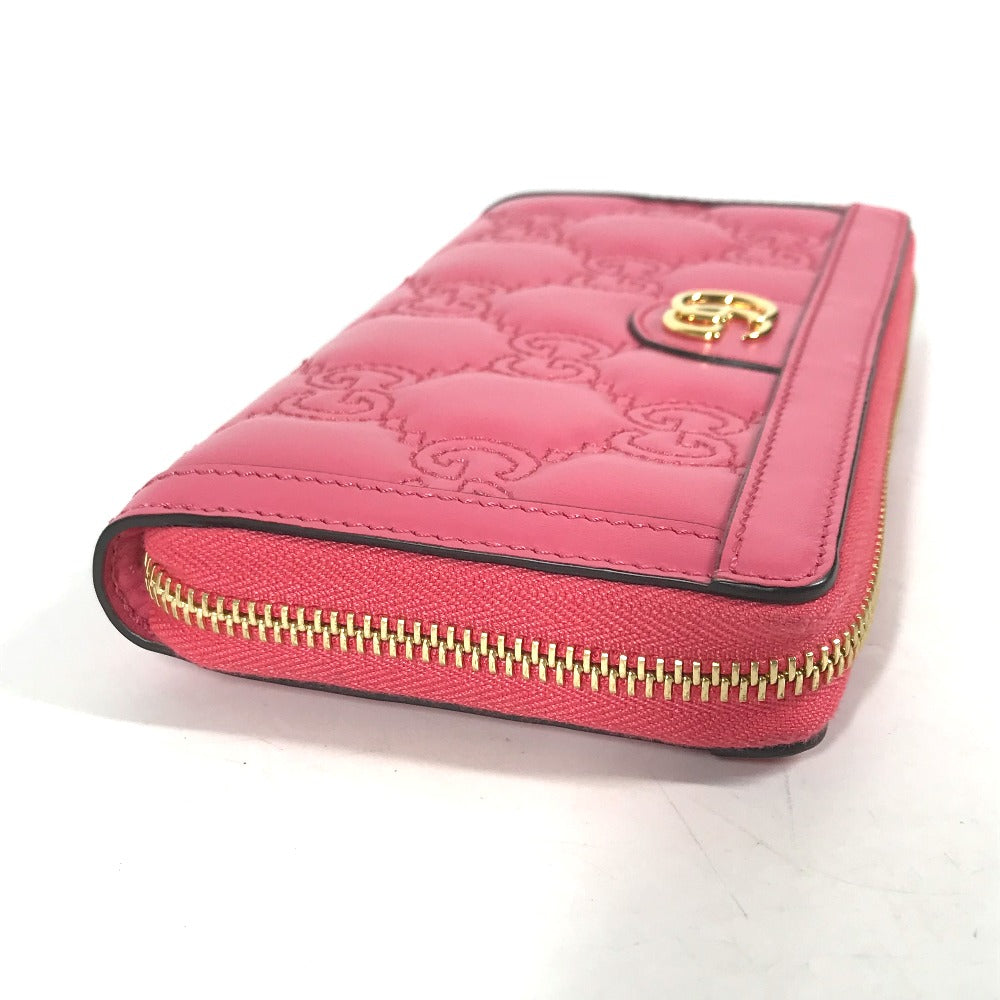 GUCCI Long Wallet Purse 723784 leather pink GG Marmont GG Matelasse Zip Around Wallet Women