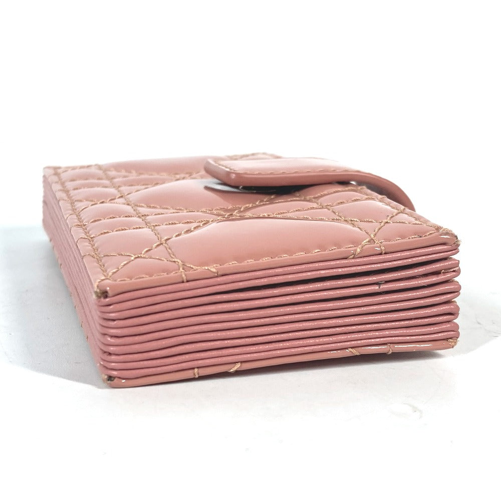 Dior Card Case Patent leather pink Canage logo charm Lady Dior Women