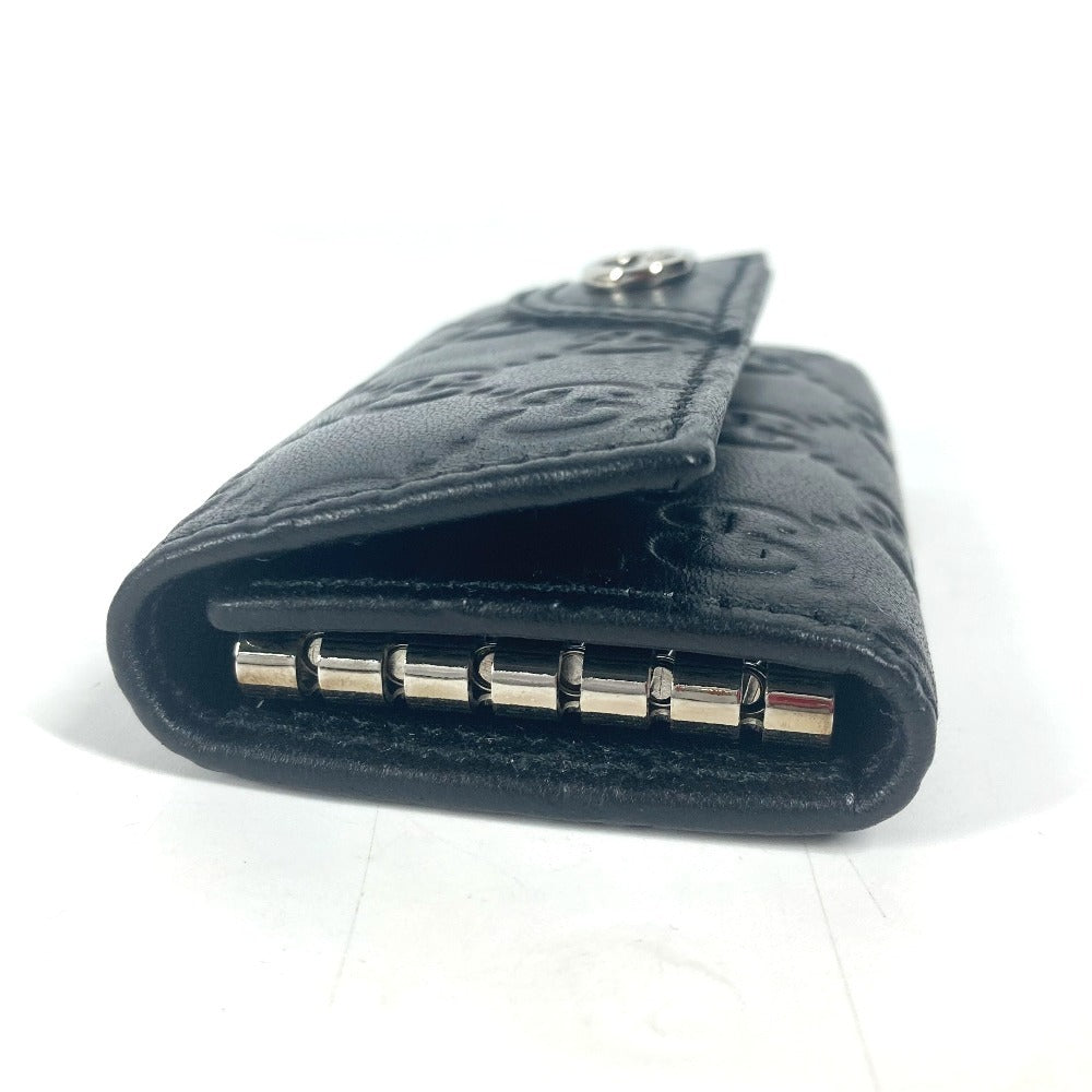 GUCCI Key case Key holder 181680 Sima leather black Guccisima GG 6-key set unisex(Unisex)