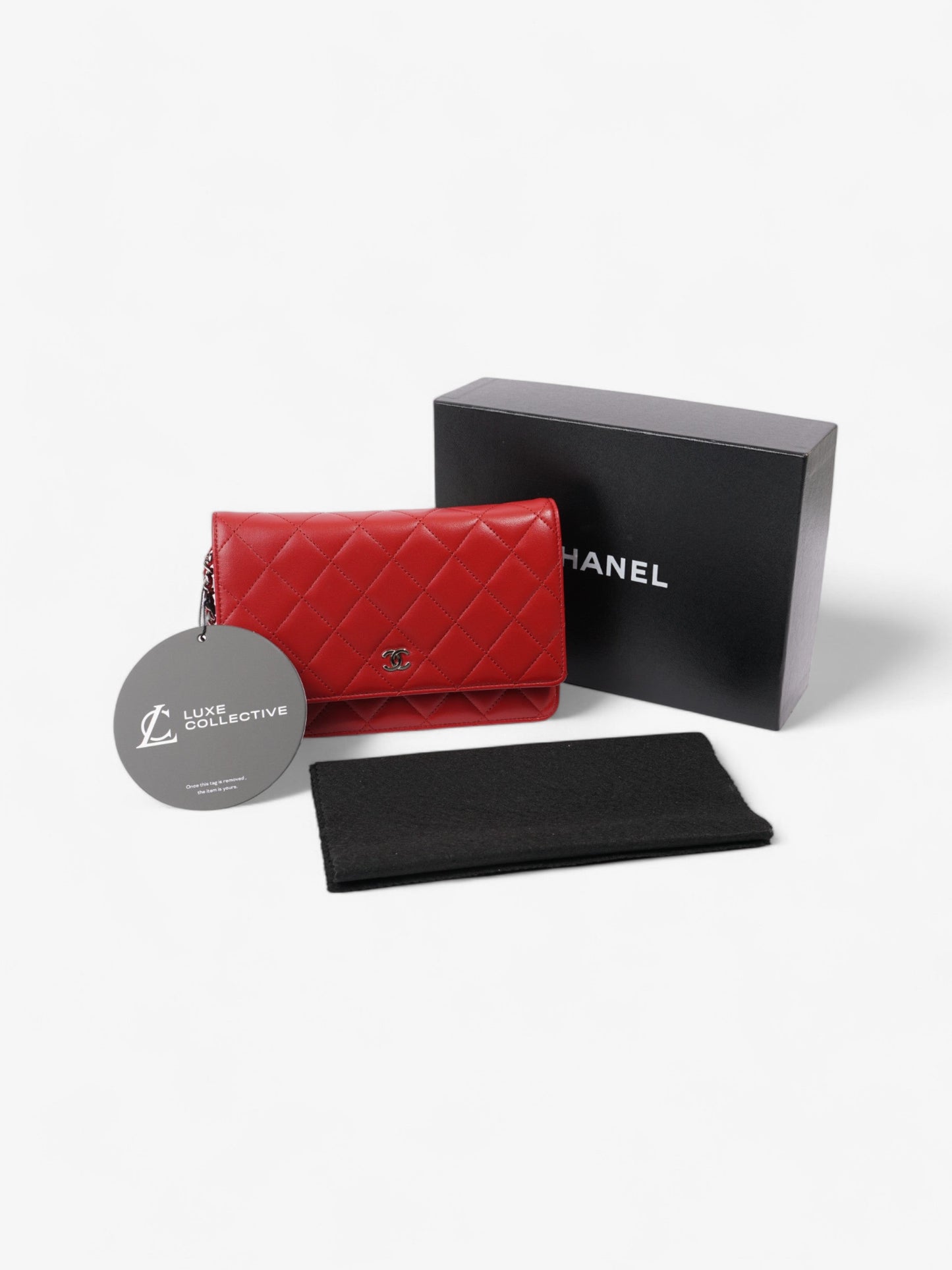 Chanel Wallet On Chain Red Lambskin Leather