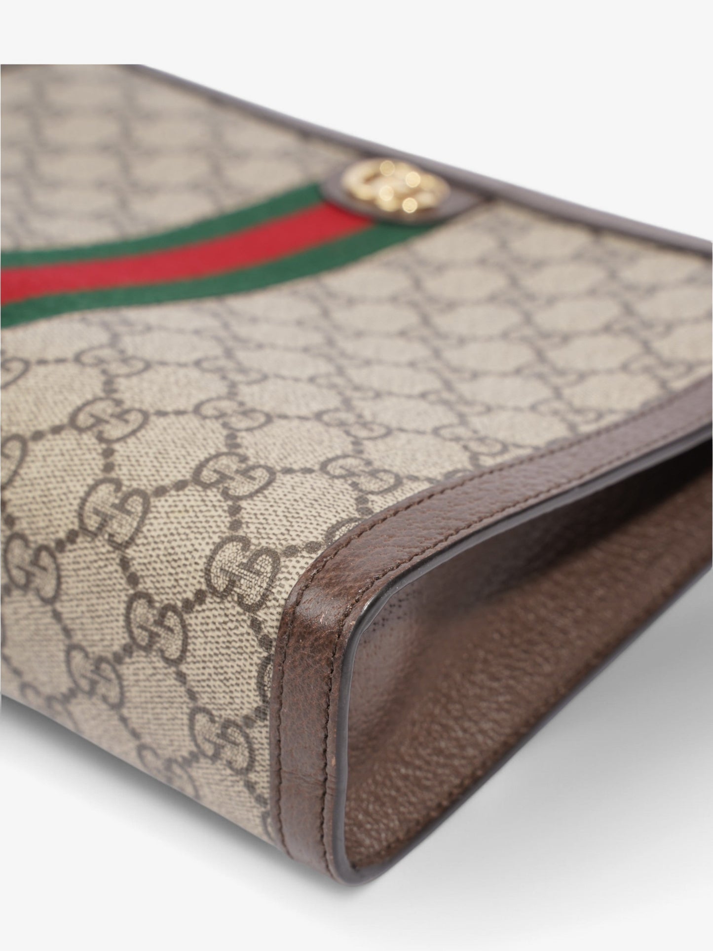 Gucci Ophidia Pouch Beige / Brown / Green Coated Canvas
