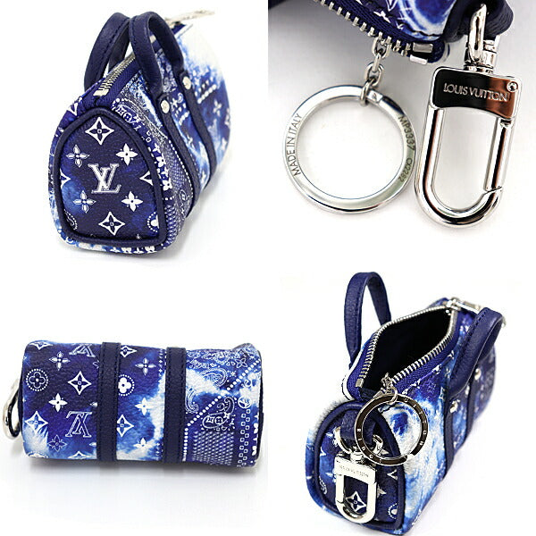 LOUIS VUITTON charm MP3337 leather blue Porto Cle Pouch