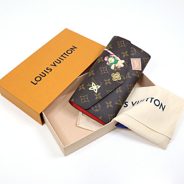 LOUIS VUITTON Long Wallet Purse M12207 monogram canvas/leather Brown 2 fold long wallet Portefeuille Sarah Vivienne Women