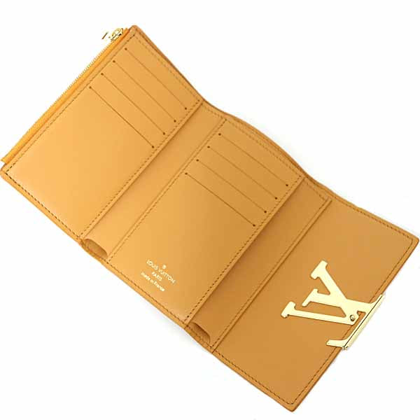 LOUIS VUITTON Tri-fold wallet M81669 leather saffron Portefeuille Capucines Compact