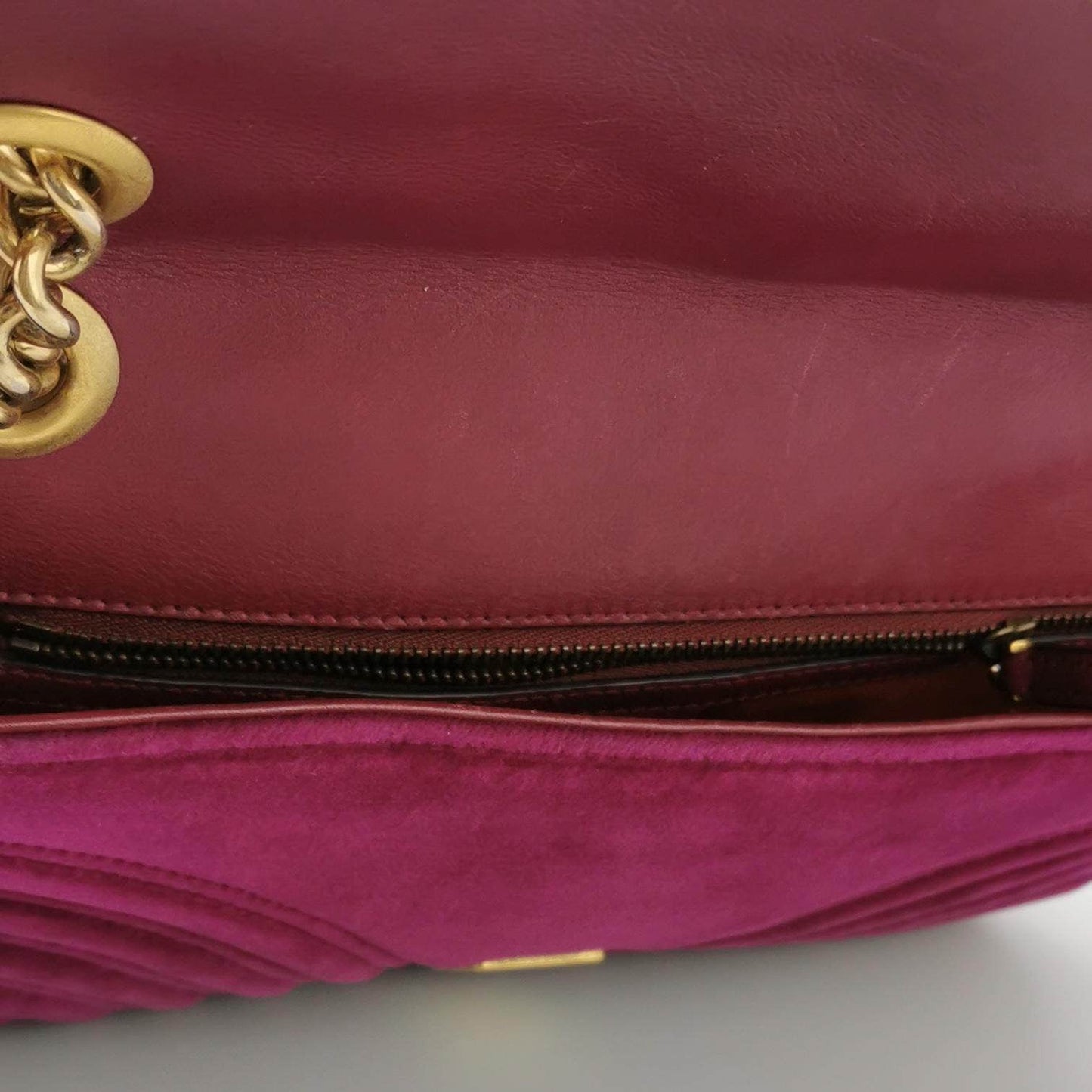 Gucci Marmont Mini Flap Pink Velvet Handbag