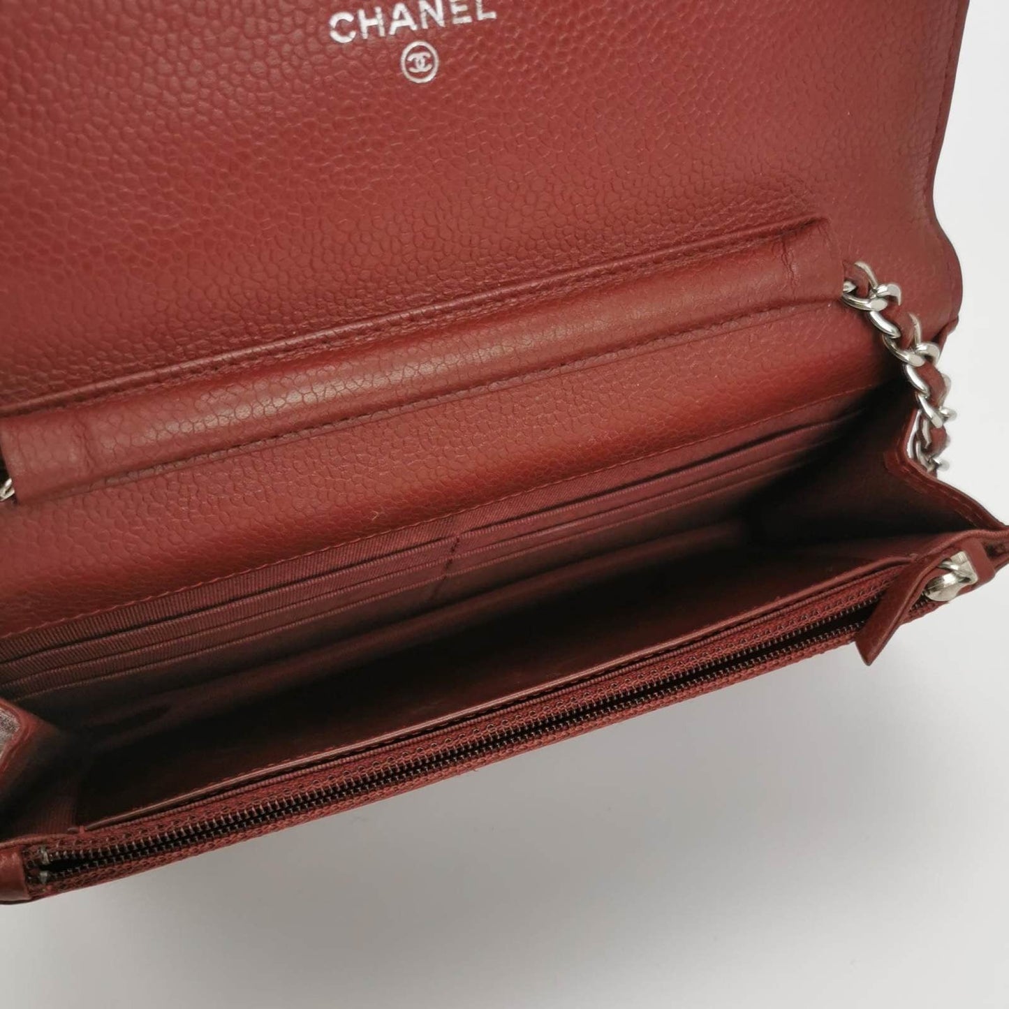 Chanel Wallet on Chain Classic Flap Burgundy Caviar Leather