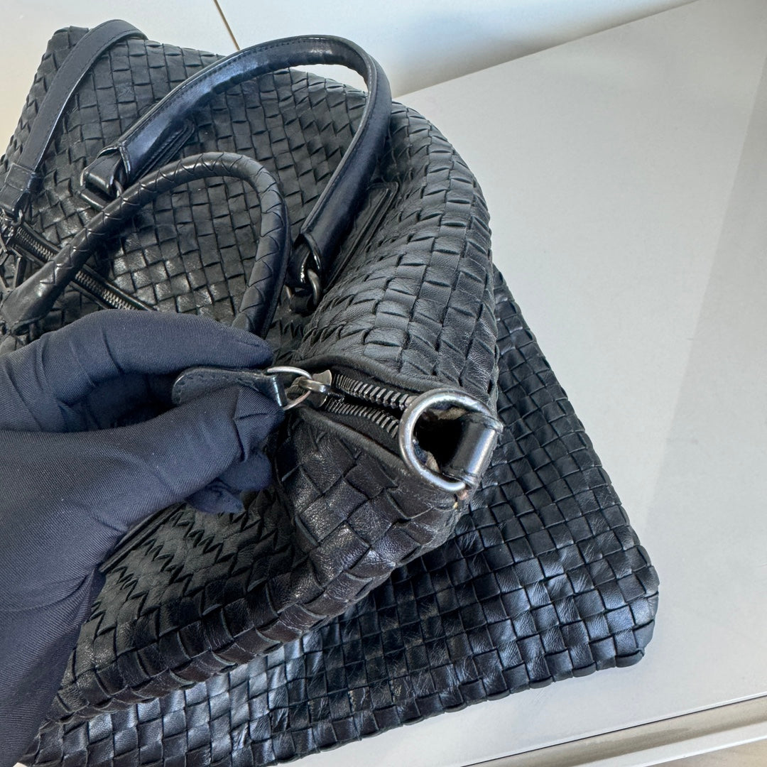 Bottega Veneta Maxi Convertible Tote Bag Hobo Black Leather Two-way Carry 50cm