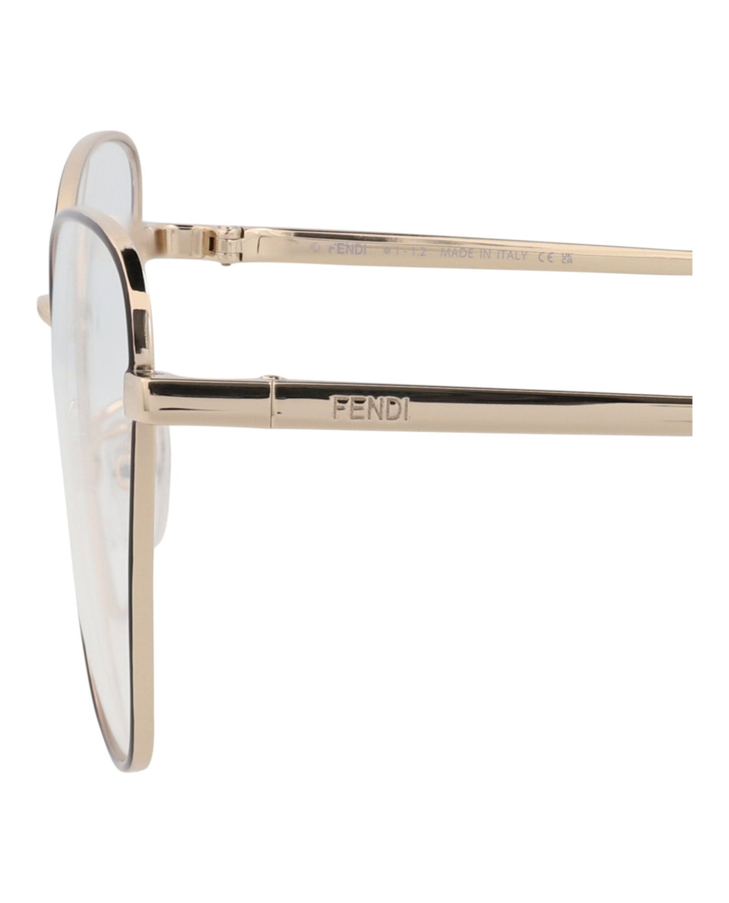 Fendi Womens Cat Eye Gold Gold Transparent Fashion Designer Eyewear