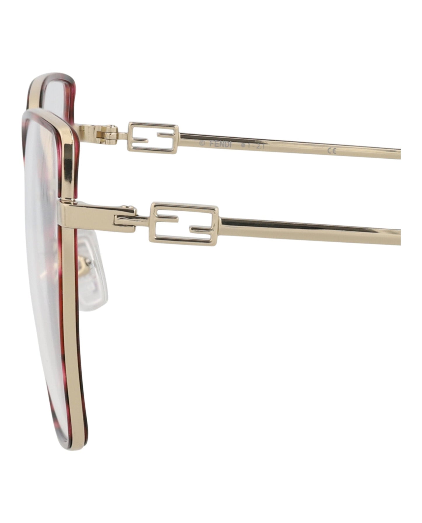 Fendi Womens Cat Eye Gold Gold Transparent Fashion Designer Eyewear