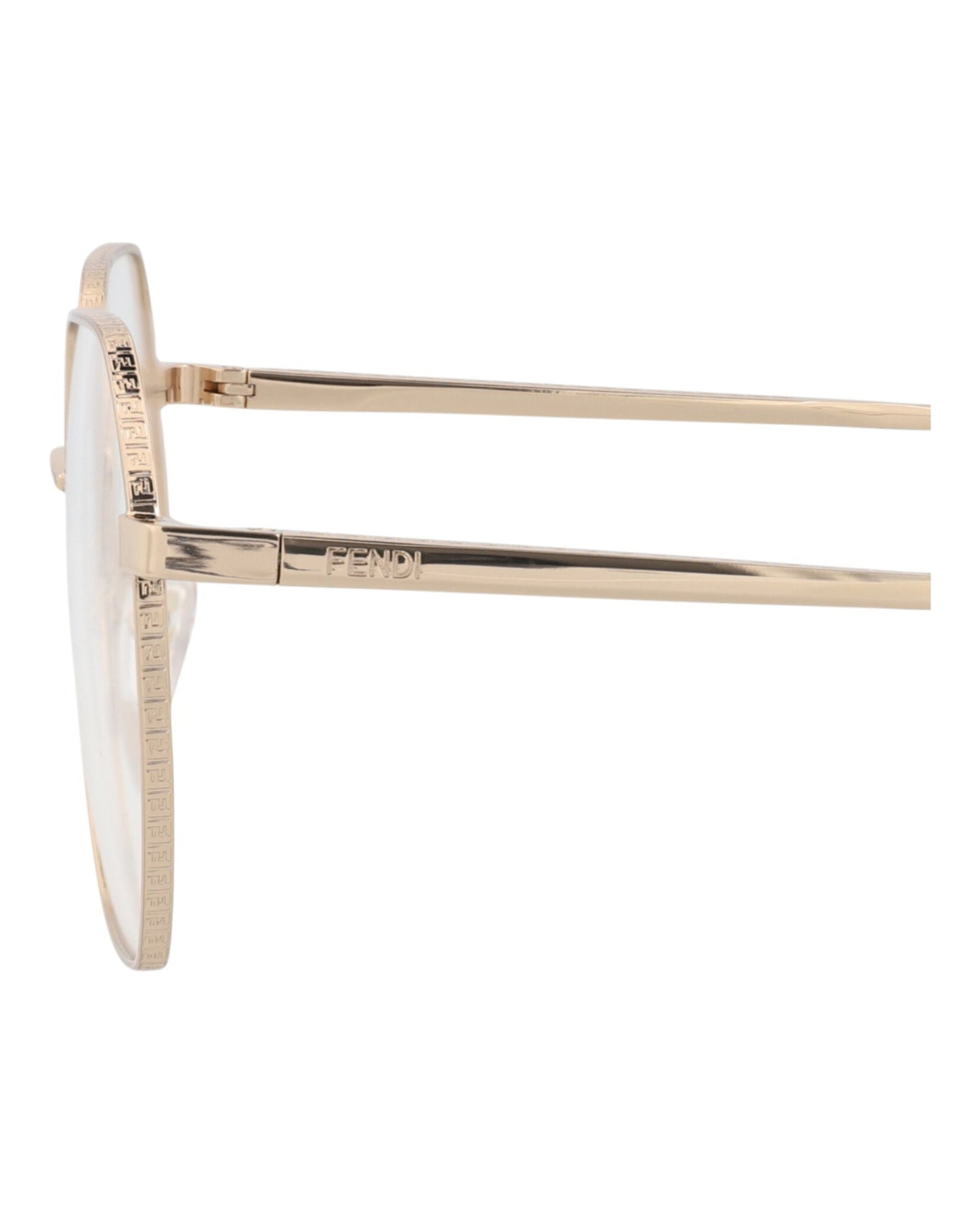 Fendi Womens Round/Oval Gold Gold Transparent Fashion Designer Eyewear