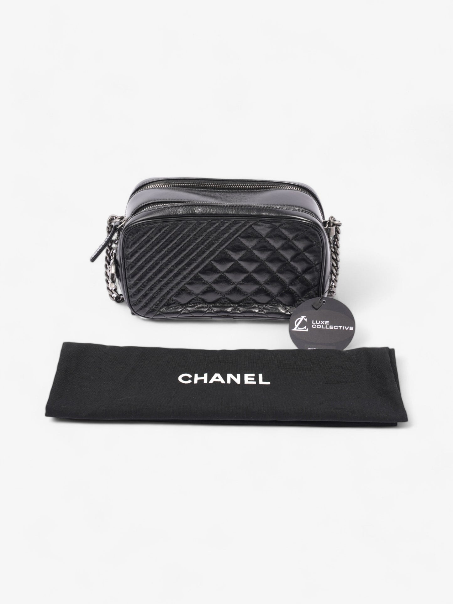Chanel Coco Boy Camera Bag Black Calfskin Leather