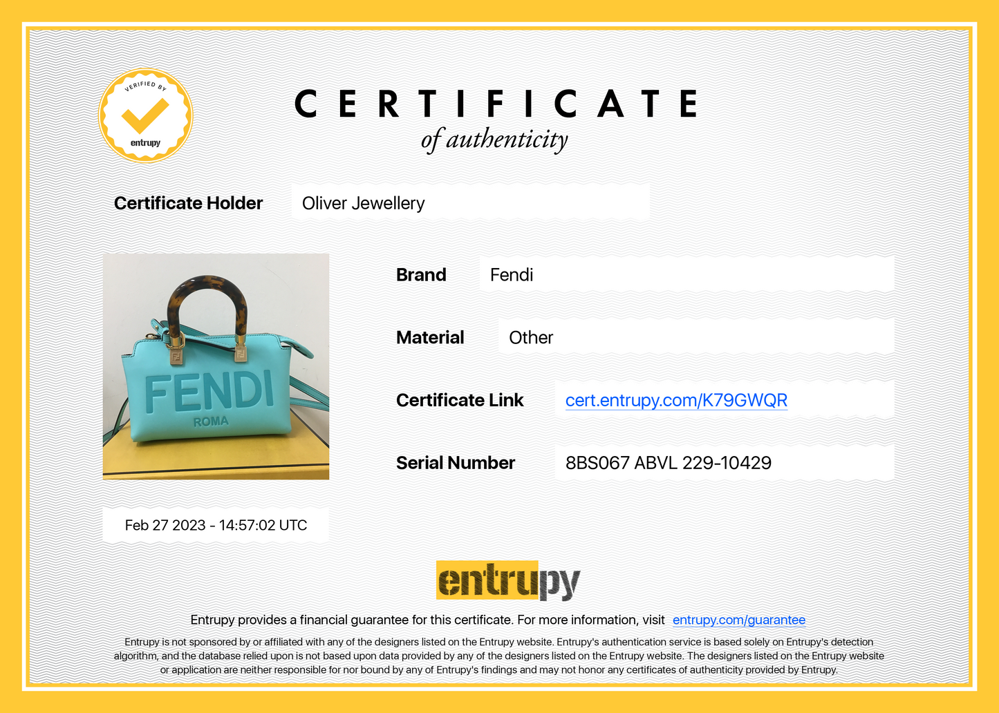 Fendi 2023 Mini By the Way Boston Bag