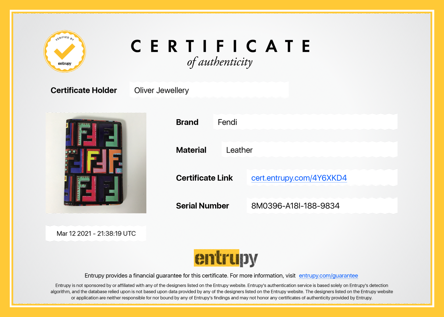 Fendi Fun Fair Multicolour Leather Passport Holder