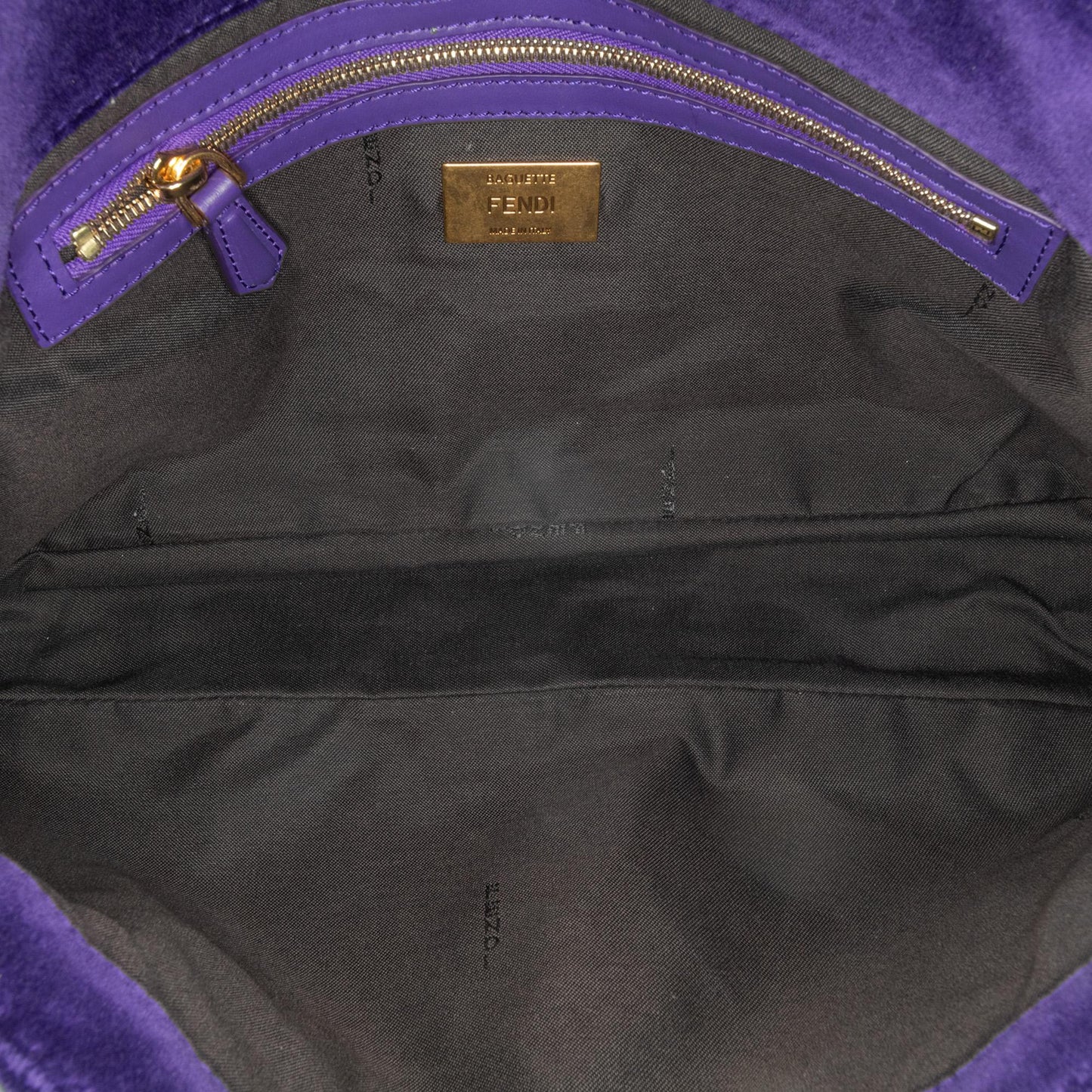 Fendi Large Zucca Embossed Velvet Baguette Satchel (SHG-wQF0dG)