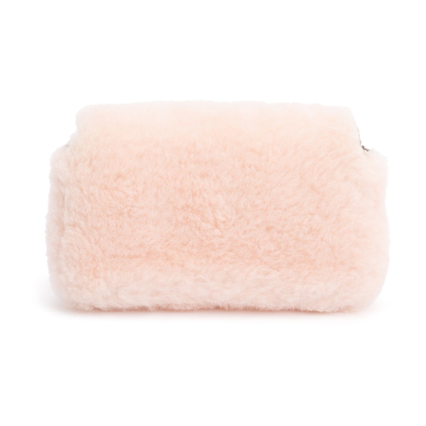 Fendi Pink Shearling Micro Baguette Crossbody Bag