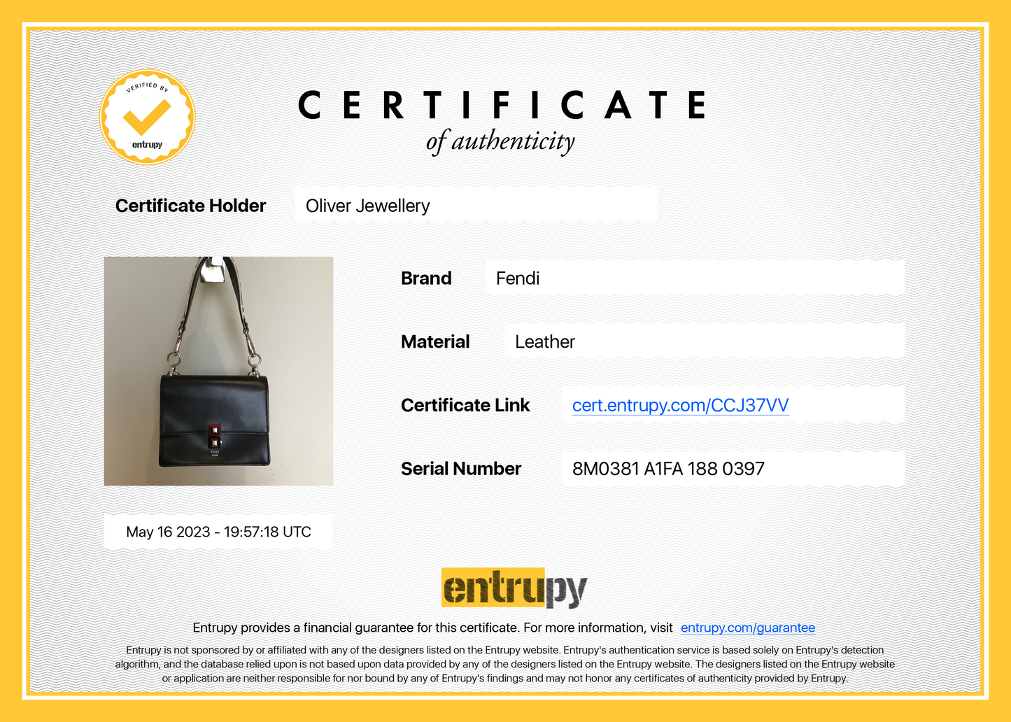 Fendi Small Kan I Leather Chain Shoulder Bag