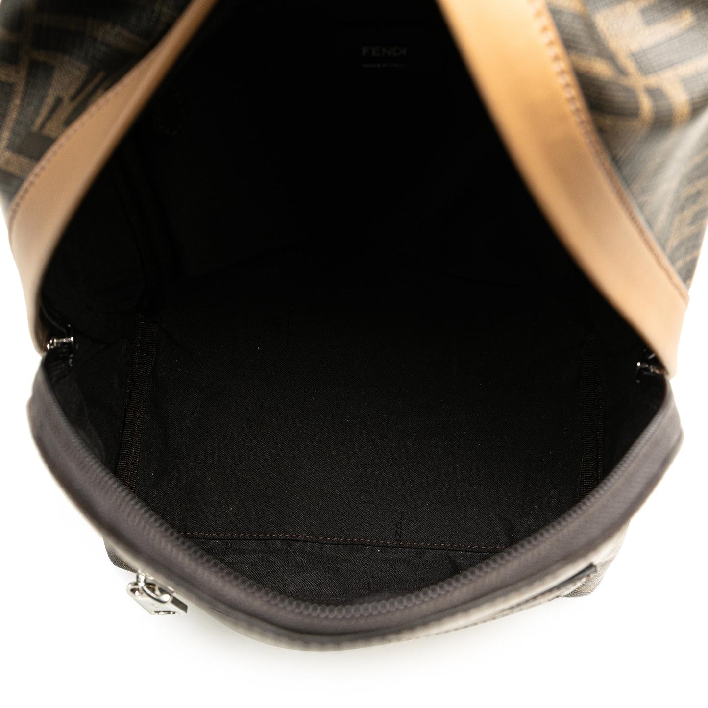 Fendi Small Zucca Coated Canvas Chiodo Diagonal Backpack
