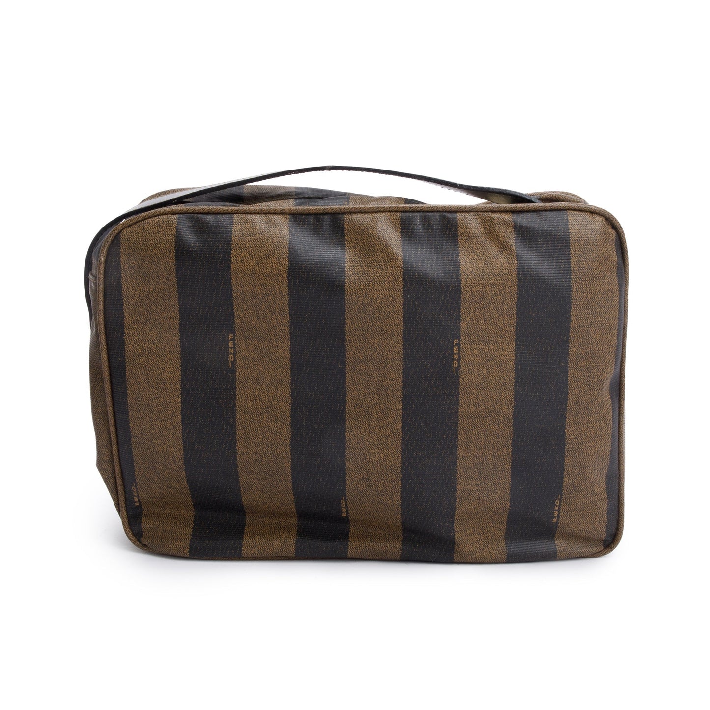 Fendi Brown Pequin Coated Canvas Crossbody Bag