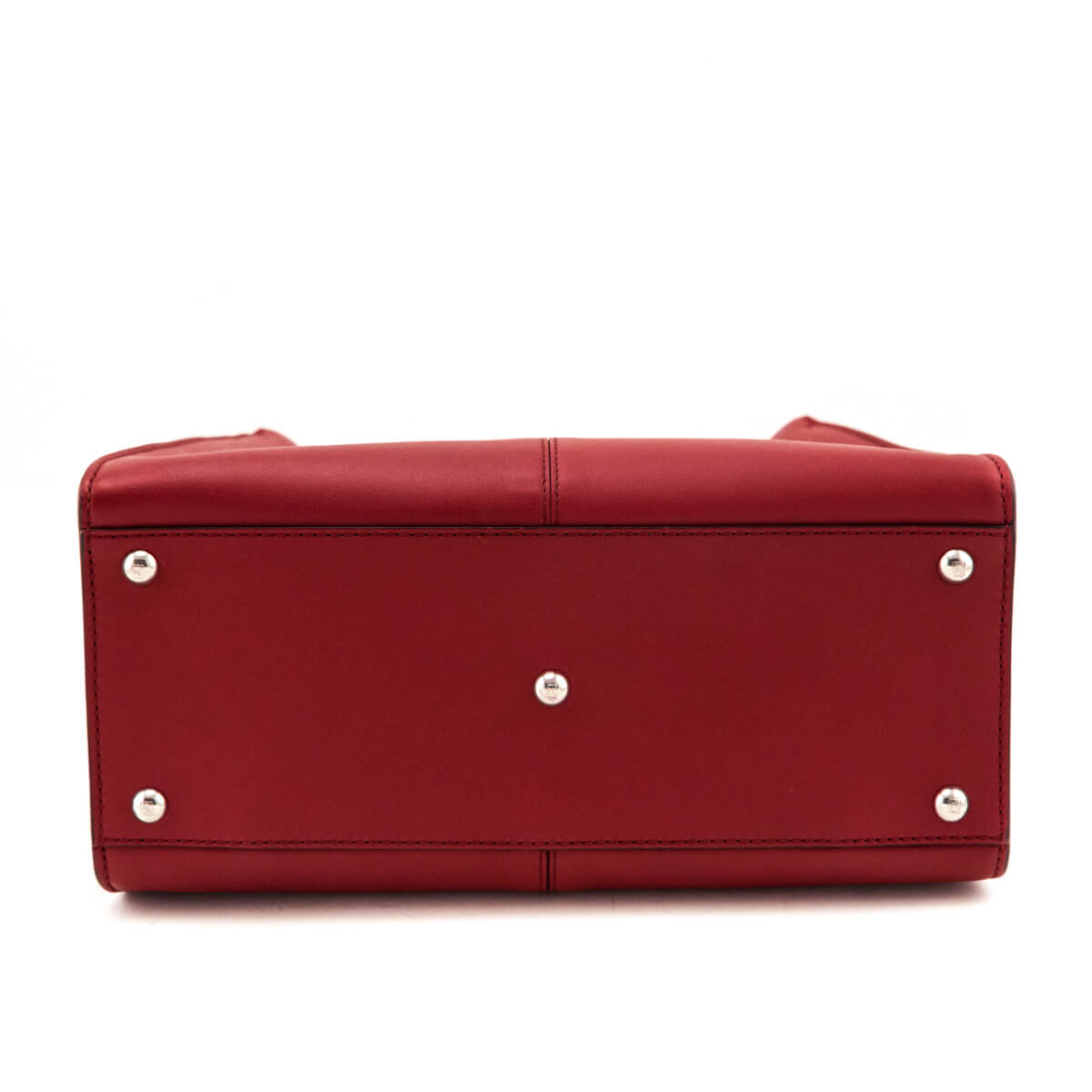 Fendi Red Vitello Seta Glazed Fabric FF 1974 Medium Peekaboo X-Lite