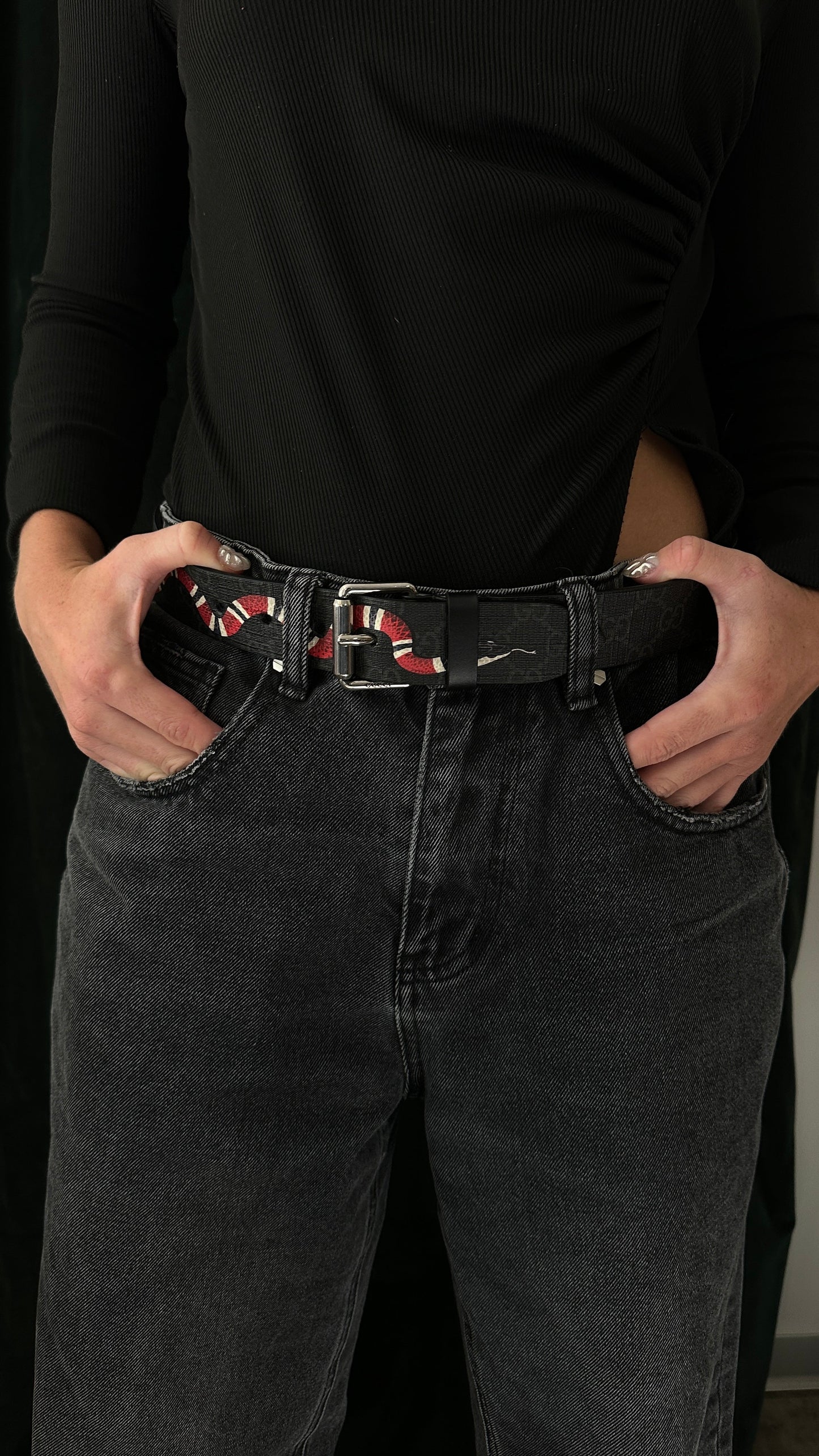 GUCCI Snake GG Supreme Belt
