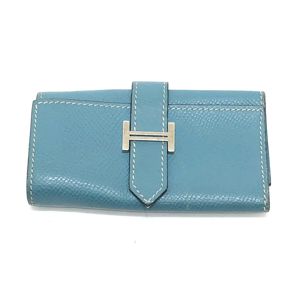 HERMES Key case Key holder Epsom blue HMetal Bean Women Used