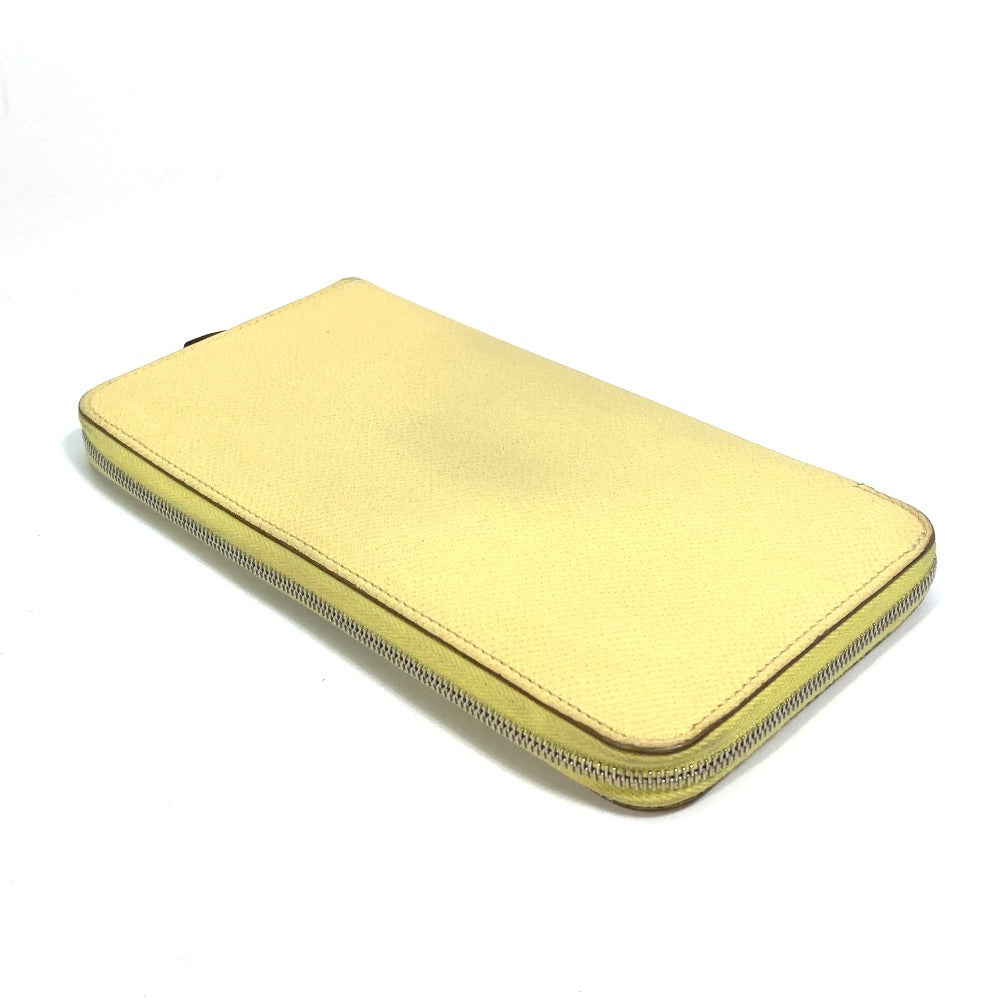HERMES Long Wallet Purse leather yellow Azap long silk in Wallet
